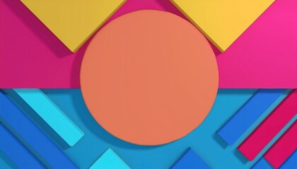 Fototapeta premium Bright abstract design featuring geometric shapes and vibrant colors, perfect for modern backgrounds and creative projects.