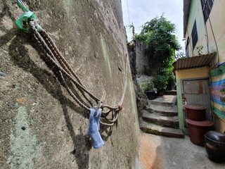 한국의 부산 골목길 풍경