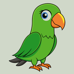 green parrot on a branch isolated on white, green parrot vector illustration, bird vector art, green parrot silhouette, cartoon parrot vector icon, eps