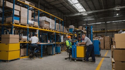 Fototapeta premium People working together in an warehouse