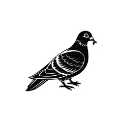 Creative Pigeon Silhouette Vector Art

