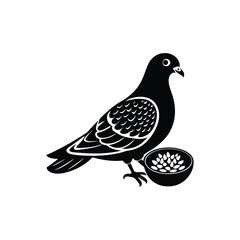 Creative Pigeon Silhouette Vector Art

