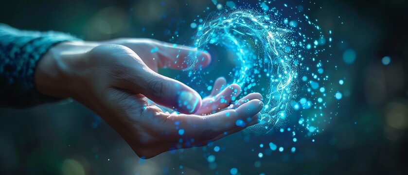 Modern design showing magnetic force pulling in leadrelated symbols