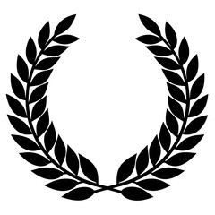 laurel wreath isolated on white, laurel wreath vector illustration, Christmas wreath vector art, laurel wreath silhouette, Line art laurel wreath vector icon, eps