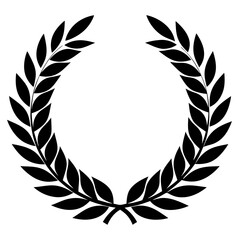 laurel wreath isolated on white, laurel wreath vector illustration, Christmas wreath vector art, laurel wreath silhouette, Line art laurel wreath vector icon, eps