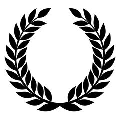 laurel wreath isolated on white, laurel wreath vector illustration, Christmas wreath vector art, laurel wreath silhouette, Line art laurel wreath vector icon, eps