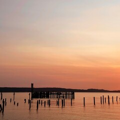 Fototapeta premium sunset at the pier