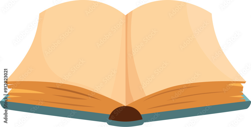 Poster open book lying with blank pages showing knowledge and wisdom for back to school projects or educati