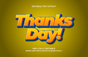 thanks day editable text effect in simple and modern text style