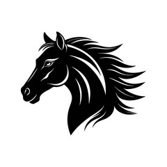 A Unique Horse Head Silhouette Vector illustration.