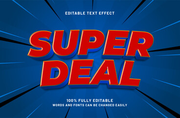 super deal editable text effect in discount and sale text style