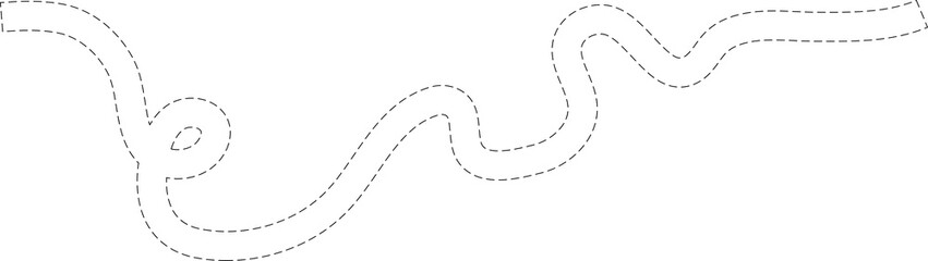 Dashed lines, wave, curve, spiral. Design decoration