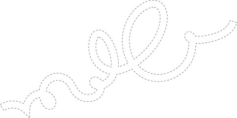 Dashed lines, wave, curve, spiral. Design decoration