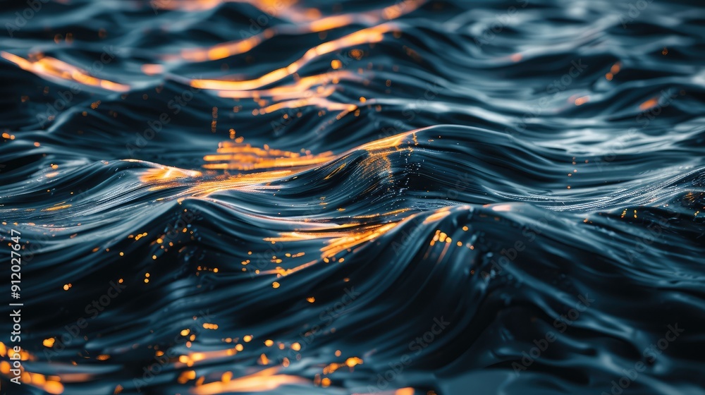 Poster glowing wave patterns creating a sense of motion