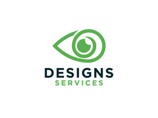 Abstract Eye Logo. Style with Eyeball isolated on White Background. Usable for Business and Technology Logos.