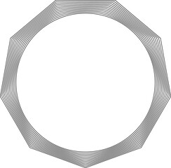 Polygon frame line blend to circle. Modern tech design element