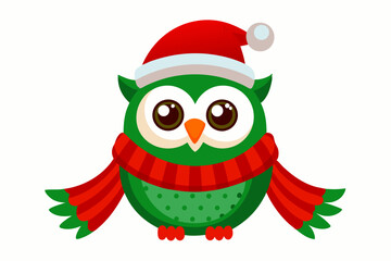 Adorable Christmas Owl Vector Graphics for Holiday Design Projects Ideal for Logos, Illustrations, Gift Tags, and Unique Seasonal Branding to Add a Touch of Festive Cheer to Your Work