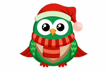 Adorable Christmas Owl Vector Graphics for Holiday Design Projects Ideal for Logos, Illustrations, Gift Tags, and Unique Seasonal Branding to Add a Touch of Festive Cheer to Your Work