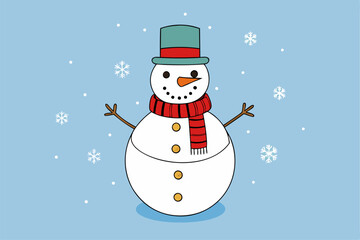 Charming Christmas Snowman Vector Graphics for Holiday Design Projects Ideal for Greeting Cards, Logos, Illustrations, Gift Tags, and Unique Seasonal Branding to Spread Festive Cheer