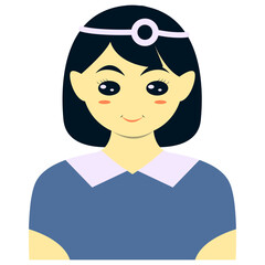 Female Medical Staff Avatar in Flat Cartoon Design. Vector Character Illustration.