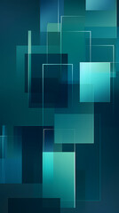 Fototapeta premium Digital blue green geometric layered abstract graphic poster web background