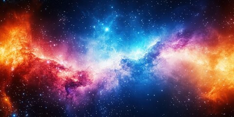 Naklejka premium Cosmic Nebula in Vivid Colors