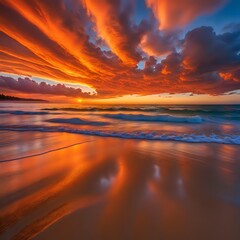 Obraz premium Gorgeous Sunset Sky with Cell Intrigue Clouds