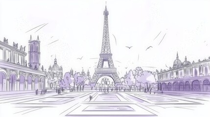 architecture illustration vector travel outline tower