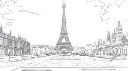 architecture illustration vector travel outline tower