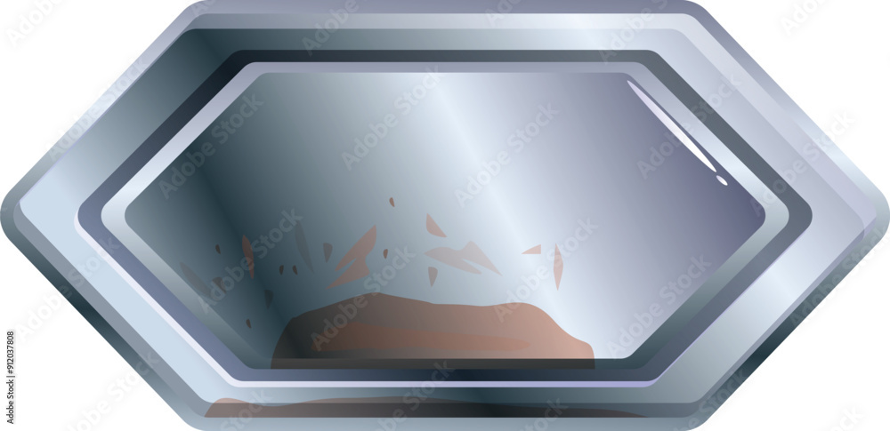 Poster realistic metal game asset button showing progress bar increasing