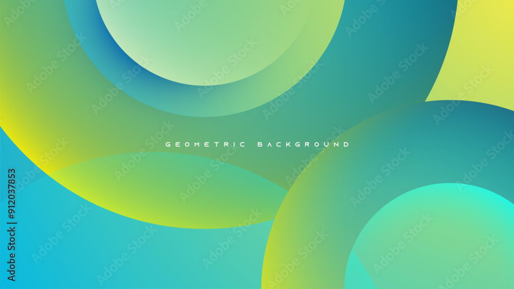 Poster abstract geometric background gradient circles shape composition design vector