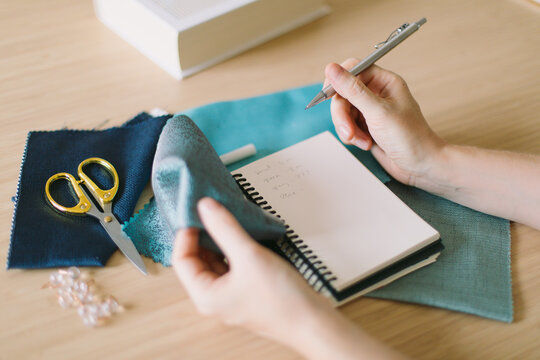 A design set of different materials for interior design