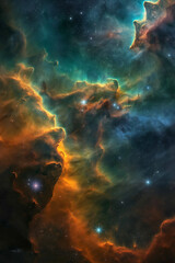 Fototapeta premium An ethereal emission nebula that spans across the cosmic canvas like a river of light