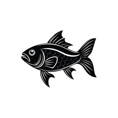 Creative Fish and Flower Silhouette Vector Art
