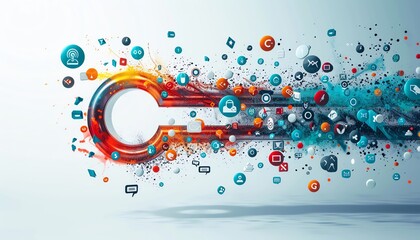 Digital art showing a magnet pulling lead icons on a clean, modern background