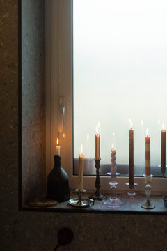 Candles by the window.