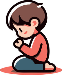 Silhouette of a child praying