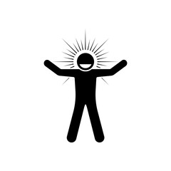 . Face Shines Brightly. Happy Mood, Cheerful, Happy Symbol. 