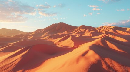 Naklejka premium illustration of desert dunes on a sunny afternoon