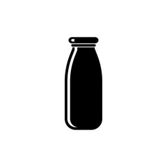 Glass Milk Bottles. Dairy Symbol for Design Elements, Websites, Presentation and Application - Vector.  