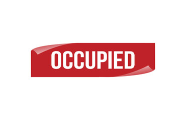 Red banner Occupied isolated on white background.