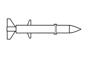 Black silhouette guided missile weapon icon and vector illustration isolated on a white background