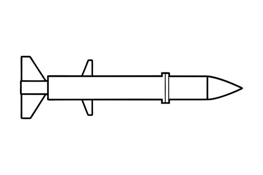 black outline missile on white background clip art preview
