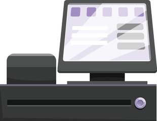 Black cash register with credit card reader allowing fast checkout