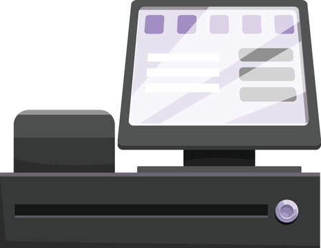 Black cash register with credit card reader allowing fast checkout