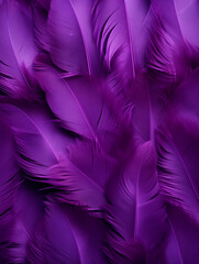 Fototapeta premium purple feathers are arranged in a pattern on a purple background