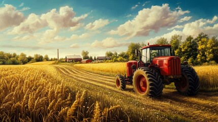 Obraz premium 畑の収穫作業