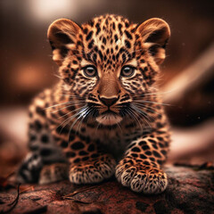 Fototapeta premium close up of a leopard