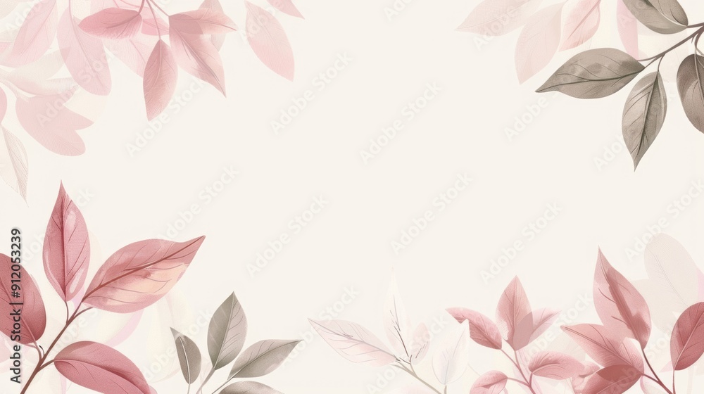 Poster web page border with leaves for transition to next section. graphic design. vector graphics.