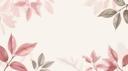 Fototapeta premium Web page border with leaves for transition to next section. Graphic design. Vector graphics.